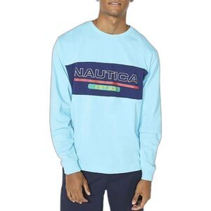 Nautica Mens Auqa Long Sleeve Short